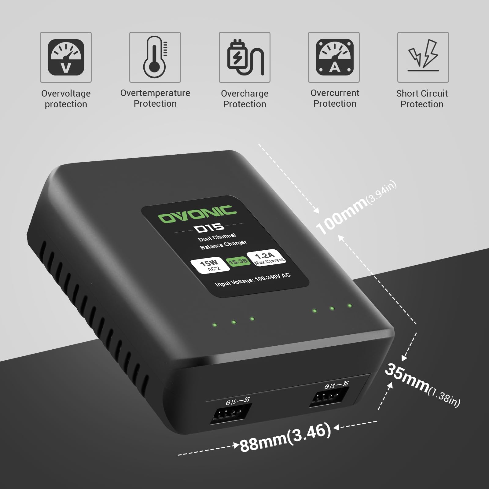 Ovonic X1 Pro Manual Chargeur LiPo Dual Channel OVONIC D15 - 1.2A 15W - Pour 1S-3S équilibrage Précision Ovonic X1 Pro Manual Chargeur LiPo Dual Channel OVONIC D15 - 1.2A 15W - Pour 1S-3S équilibrage Précision
