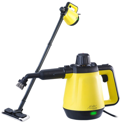 Sichler Haushaltsgeräte Balkonreiniger: 2in1-Hand-Dampfreiniger, Dampf-Mopp &-Besen, 16-tlg. Zubehör, 1.200 W (Fugenreiniger, tragbarer Dampfreiniger, Polsterreiniger)