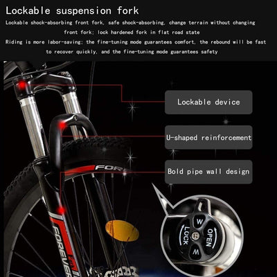 MU Fahrrad, 24 Zoll 21/24/27/30 Geschwindigkeit Mountain Bikes, Hard Tail-Gebirgsfahrrad, Leicht Fahrrad Mit Verstellbarem Sitz, Doppelscheibenbremse,Schwarz Grün,24 Geschwindigkeit