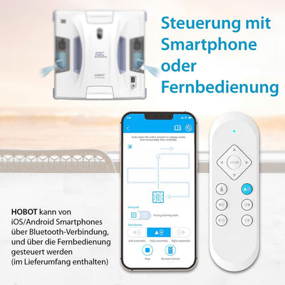 Sichler Exclusive Fensterputz-Roboter Akku: HOBOT S6 Pro Profi-Fensterputz-Roboter, Versandrückläufer (Fensterputz-Roboter Sprüh, Fensterputzroboter, Scheibenwischer)