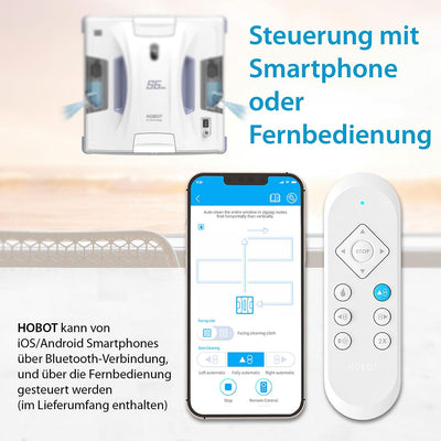 Sichler Exclusive Fensterputz-Roboter Akku: HOBOT S6 Pro Profi-Fensterputz-Roboter, Versandrückläufer (Fensterputz-Roboter Sprüh, Fensterputzroboter, Scheibenwischer)
