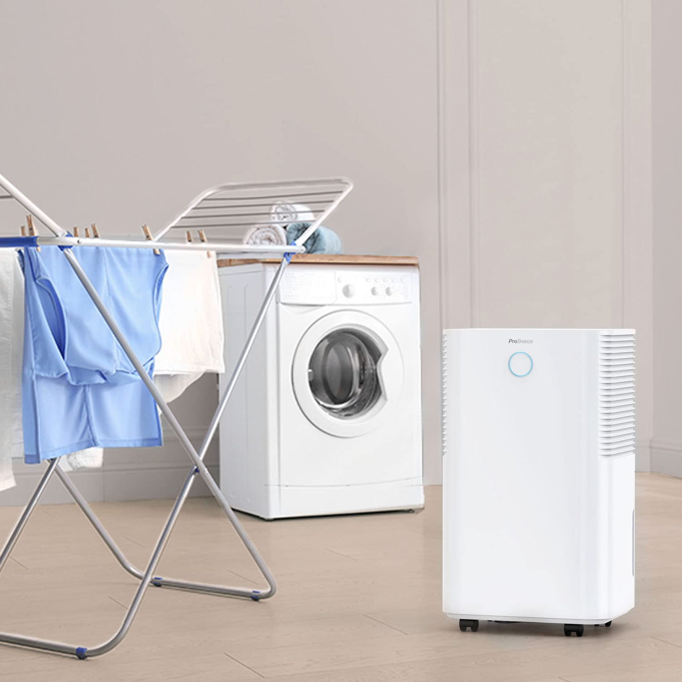 Pro Breeze Luftentfeuchter 12L in 24h Entfeuchtungsleistung - Luftentfeuchter elektrisch mit Feuchtigkeitssensor, Ablaufschlauch, Digitalanzeige, Schlafmodus, Timer - Gegen Feuchtigkeit, Schimmel