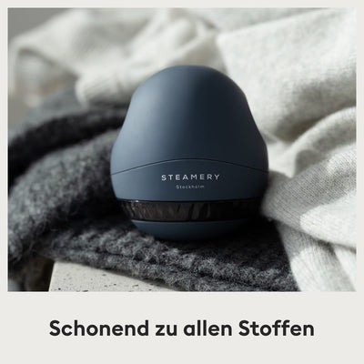 Steamery Fusselrasierer Pilo 1 elektrisch Fusselentferner, entfernt Flusen und Fusseln aus Kleidung und Textilien, wiederaufladbar via USB, Blau