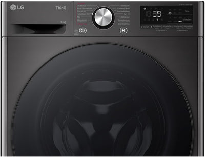LG F4WR703YB Frontlader-Waschmaschine 13 kg, Klasse A -20%, 1.400 U./Min., 61.5x60x85 cm, TurboWash 360 in 39 Minuten, Allergy Care, Steam, Wi-Fi, Digitales Touchdisplay, Platinum Black
