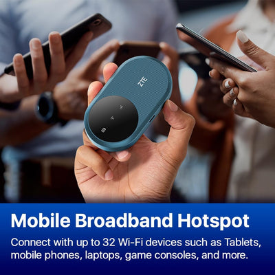 ZTE U10S Pro Blue, 4G+LTE Mobile Wi-Fi 6, freigeschalteter, kostengünstiger tragbarer Reiserouter, verbindet 32 Geräte, 3000 mAh, 10 Stunden Akkulaufzeit, läuft in Allen weltweiten Netzwerken