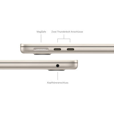 Apple 13" MacBook Air Laptop mit M3 Chip: 13,6" Liquid Retina Display, 24 GB gemeinsamer Arbeitsspeicher, 512 GB SSD Speicher, beleuchtete Tastatur, 1080p FaceTime HD Kamera, Polarstern