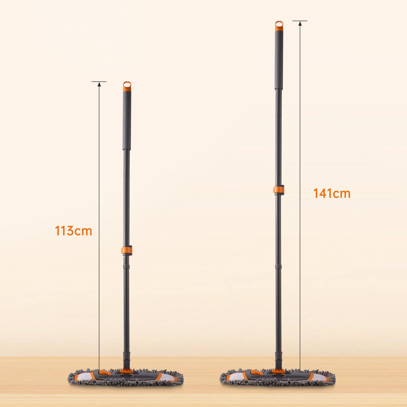 CLEANHOME Nass- & Trockenmopps für den Haushalt，Bodenwischer Set mit 3 Verschiedenen Waschbaren Mopp-Pads und Ausziehbarem langem Griff, Wischer Boden,Wischmopp for Hardwood,Marble,Tile Floor Mopping.