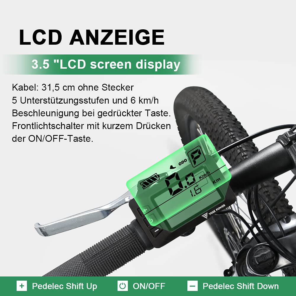 SHIMOST 28 Zoll 700C E-Bike Umbausatz Conversion Kit 36V250W Frontmotor mit 36V15,6Ah Li-ion Batterie Akku für Vorderrad, Integrierte Controller, LCD Anzeige, PAS Sensor