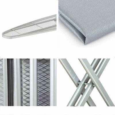 Vileda Express Rapid Bügelbrettbezug für Dampfbügelstation, metallisierte und wärmereflektierende Oberfläche für schnelleres Bügeln, Bügelbretter von 30-45cm x 110-130cm, Farbe Silber-Grau Metallic