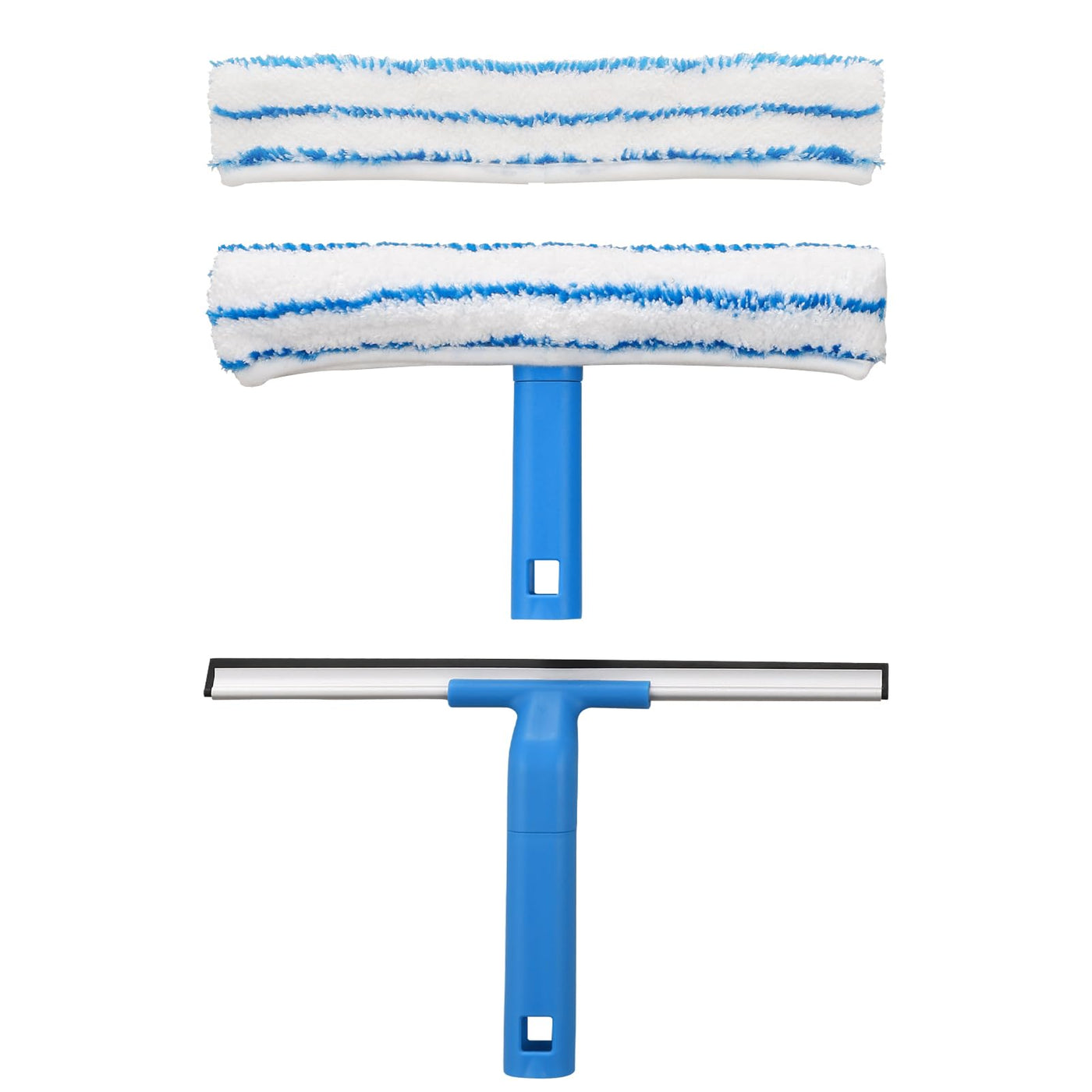 Mitclear Fensterreiniger Set (30cm), Silikon-Fensterabzieher + Mikrofaser-Fensterwischer, Professioneller Fensterreinigungsset für Bad, Dusche, Auto, Glas