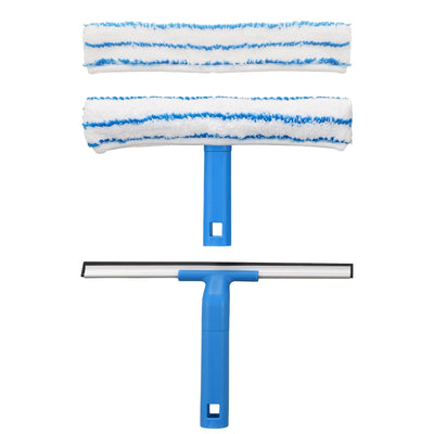 Mitclear Fensterreiniger Set (30cm), Silikon-Fensterabzieher + Mikrofaser-Fensterwischer, Professioneller Fensterreinigungsset für Bad, Dusche, Auto, Glas