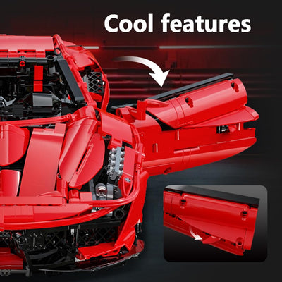 CaDA Master C61042w Supercar 488 Klemmbausteine,3187/pcs Technik Groß Ferngesteuert Auto 1:8 Bausteine,MOC Sportwagen Modell Spielzeug für Erwachsene und Jugendliche