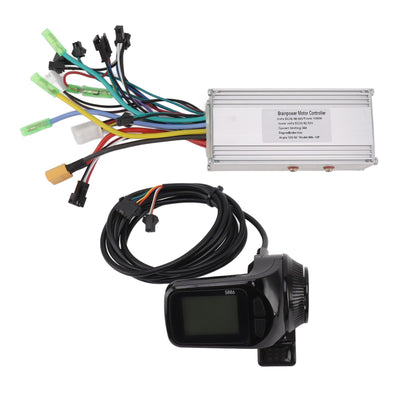 BuyWeek Elektrofahrrad Brushless Motor Controller Kit, 36V 48V 60V 1000W 38A Sinuswellen Bürstenloser Controller 886 Daumengas mit LCD Display für E-Bike Elektroroller