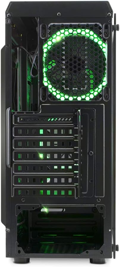 EMPIRE GAMING Warmachine - Gamer-PC-Gehäuse – Mittelgroßer Gehäuseturm ATX - 4 geräuschlose Lüfter - LED-RGB-Dual-Ring: Rückbeleuchtung mit 11 Modi - Front und Seite aus vorgespanntem Glas