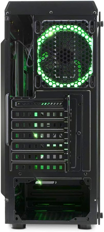 EMPIRE GAMING Warmachine - Gamer-PC-Gehäuse – Mittelgroßer Gehäuseturm ATX - 4 geräuschlose Lüfter - LED-RGB-Dual-Ring: Rückbeleuchtung mit 11 Modi - Front und Seite aus vorgespanntem Glas