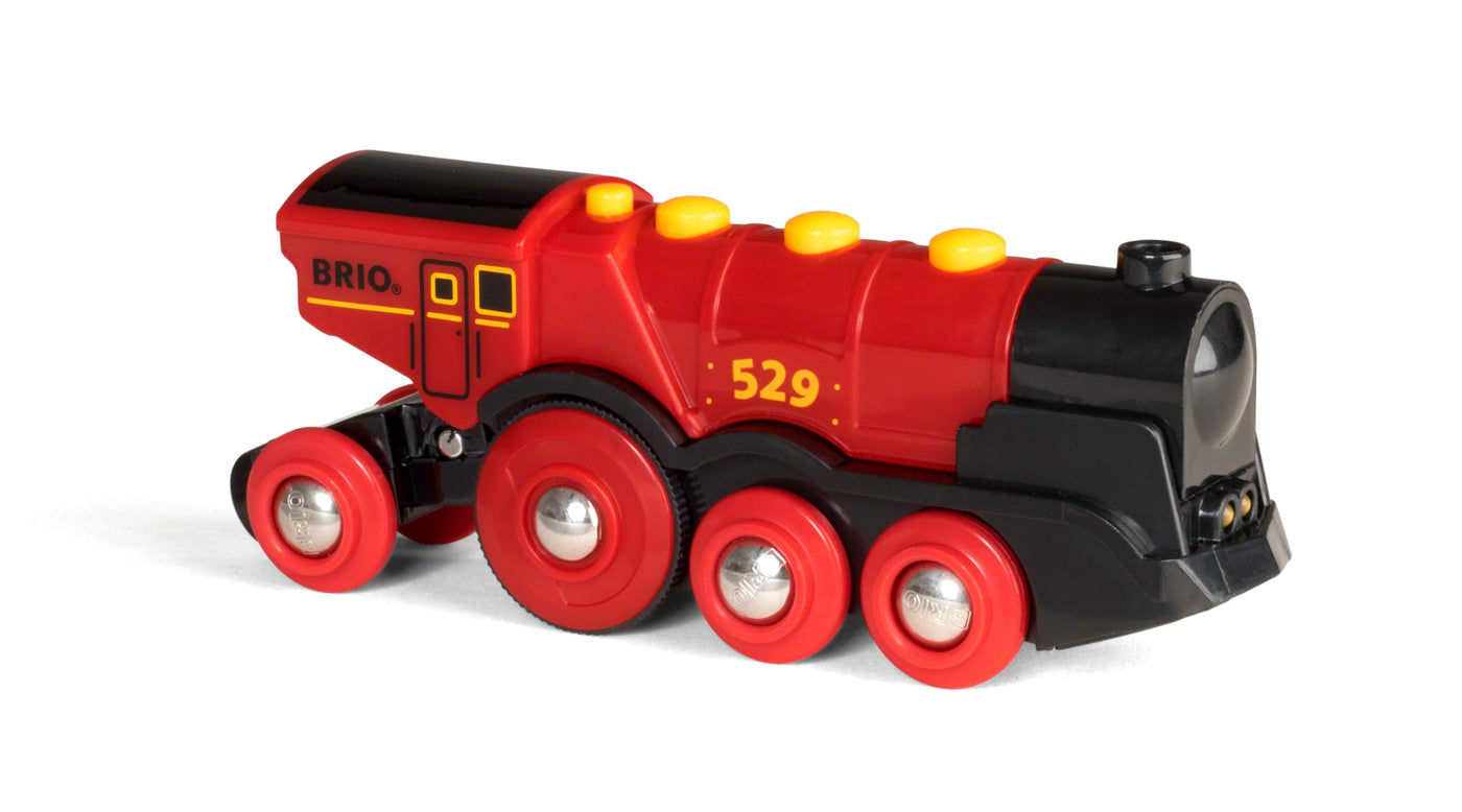 BRIO World 33592 Rote Lola elektrische Lok - Batterie-Lokomotive mit Licht & Sound - Kleinkinderspielzeug empfohlen ab 3 Jahren