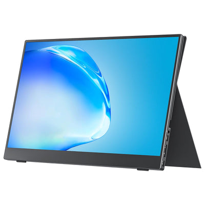 cocopar Tragbarer Monitor 15,6 Zoll FHD HDR FreeSync Zero Frame USB-C-Computerdisplay mit Dual-Typ-C-Mini-HDMI für Laptop-PC-Telefon Mac Surface Xbox PS4-Switch, mit Smart Cover