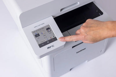 Brother MFC-L5710DN 4-in-1 Mulifunktionsdrucker schwarz weiß (A4, 48 Seiten/Min., 1.200x1.200 DPI, LAN, Duplex-ADF, 250 Blatt Papierkassette) weiß/grau