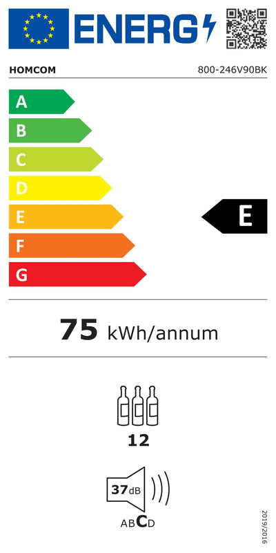 HOMCOM Weinkühlschrank 12 Flaschen 30L 8-18℃ Doppelt Thermoelektrisch Flaschenkühlschrank mit Glastür, Getränkekühlschrank mit LED-Leuchte, Kleiner Weinschrank mit Touch-Screen Schwarz