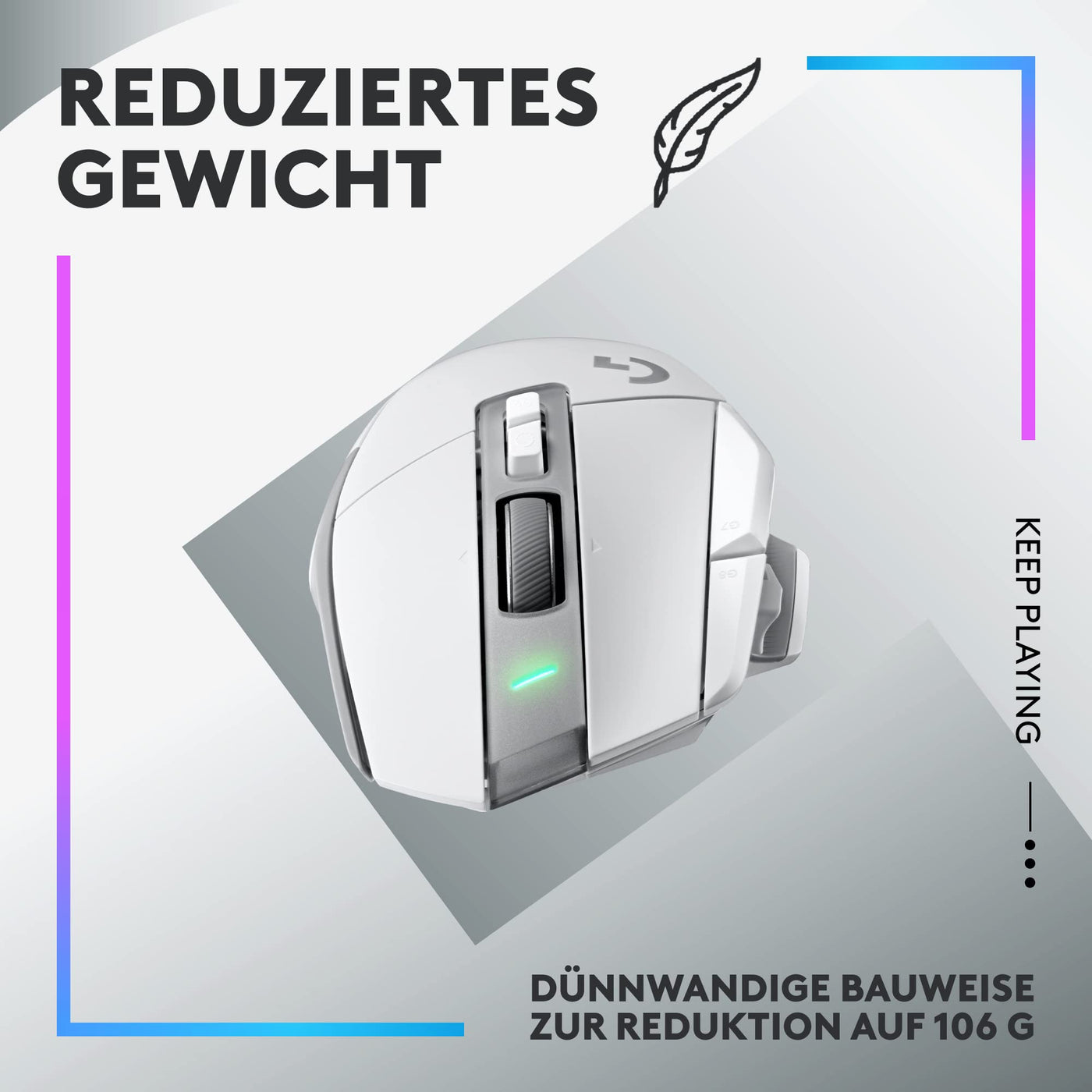 Logitech G G502 X PLUS LIGHTSPEED Souris Gaming RVB Sans Fil - Souris optique boutons hybrides LIGHTFORCE, LIGHTSYNC RVB, Capteur gaming HERO 25K, Compatible avec PC - macOS/Windows - Blanc