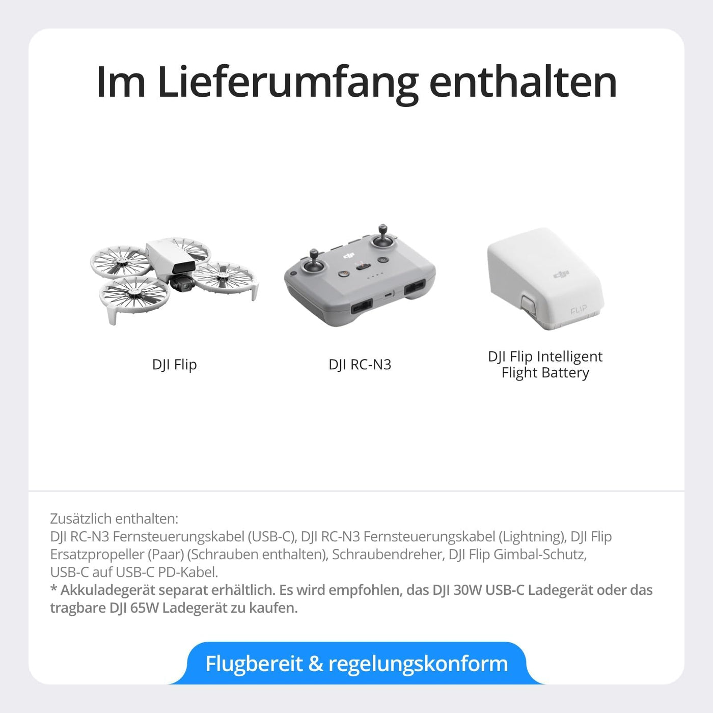 DJI Flip – Mini Drohne mit Kamera 4K Für Erwachsene, unter 249g, Follow-Me, 13 km HD-Übertragung, Handstart, Automatische Rückkehr, 31 Min Flugzeit, Kompakte Drohne mit Kamera Für Reise & Alltag