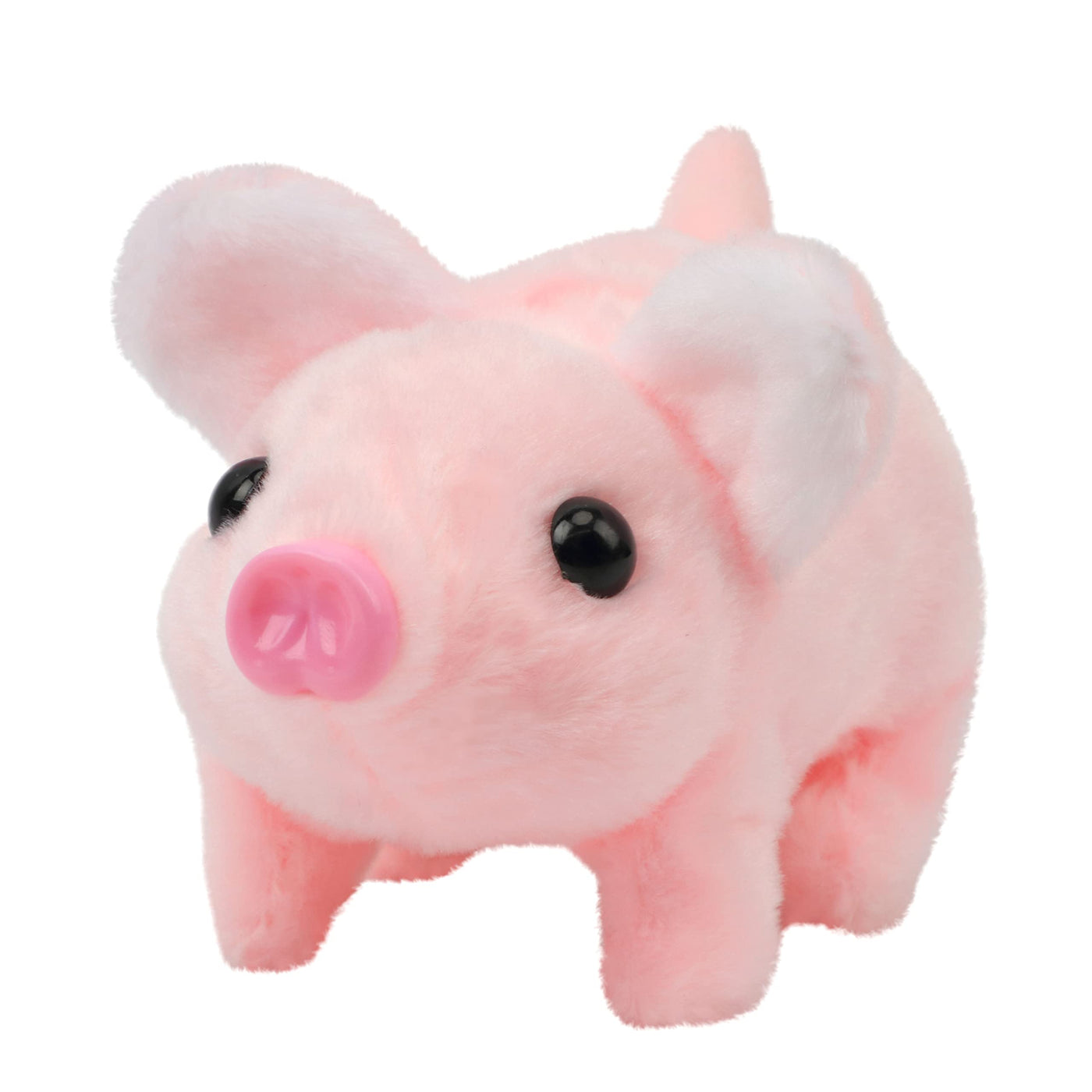 Hopearl Laufendes Schweinchen Haustier Interaktiv Kriechend Ferkel Elektronisches Plüsch Spielzeug Schwein Grunz Zuckende Nase Schwanz Wedeln Animiert Geschenke für Kleinkinder Geburtstag, Rosa, 20 cm