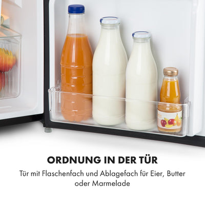 Klarstein Big Daddy - Kühlschrank mit Gefrierfach, Kühl Gefrierkombination, fridge leise, LED, 87-Liter: Kühlschrank mit 61-L und Gefrierschrank 26 L, schwarz
