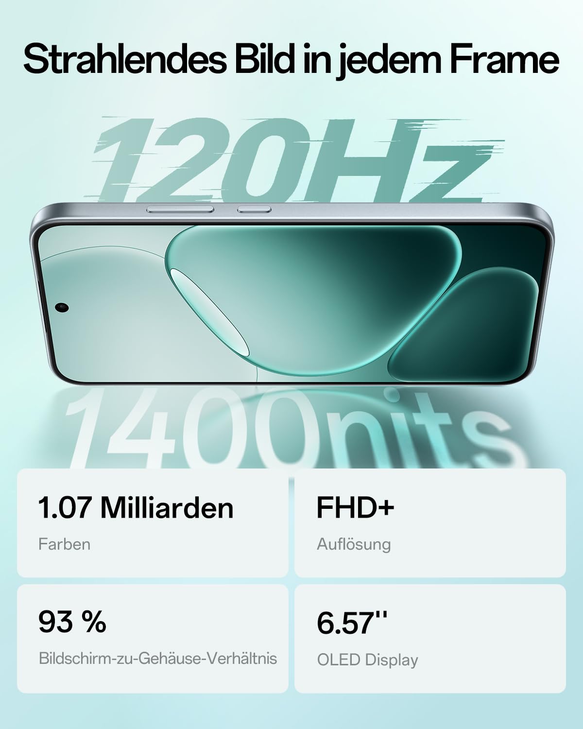 OPPO A6 Pro 5G 8+256GB, KI-Android-Smartphone (freigeschaltet), 6,57-Zoll 120Hz AMOLED-Display, 50+16-MP-KI-Kamera, 6500-mAh-Akku, IP69, Lunar Titanium (inkl. 80-W-SUPERVOOC-Ladegerät & Kopfhörer)