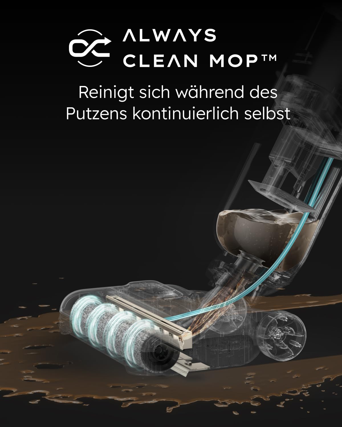 eufy V1i Nass- & Trockensauger, 16800Pa, Always-Clean Mop, Selbstreinigung & -trocknung, 820ml Wassertank, Sprachansage, mit LED-Display, ideal für Tierhaare