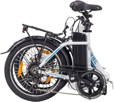 smartEC Camp-20D E-Bike Klapprad 250W Hinterradmotor Li-Ion-Akku 36V/15,6Ah 20 Zoll E-Klapprad E-Faltrad Elektrofahrrad Reichweite 100km bis 25 km/h (Weiß)