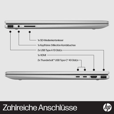 HP Envy x360 2-in-1 Laptop, 15,6" FHD OLED Touchdisplay, Intel Core i7-1355U, Intel Evo, 16 GB DDR5 RAM, 512 GB SSD, Intel Iris Xe, Windows 11 Home, QWERTZ Tastatur, Silver [Exklusiv bei Amazon]