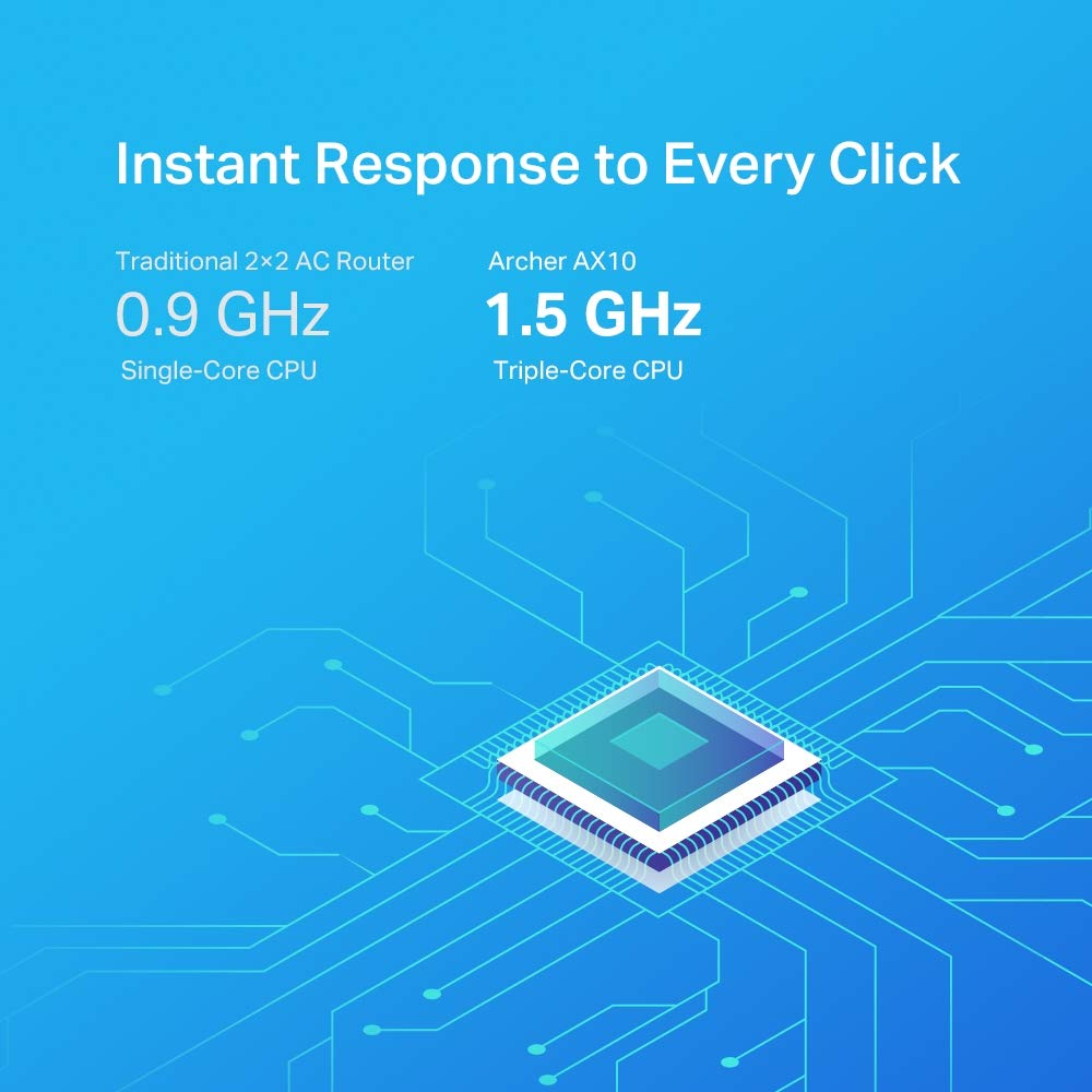 TP-Link Archer AX10 Wi-Fi 6 WLAN Router (1202 Mbit/s 5 GHz, 300 Mbit/s 2,4 GHz, 4 × Gigabit LAN-Ports, Access Point Modus, HomeCare,kompatibel mit Alexa), schwarz