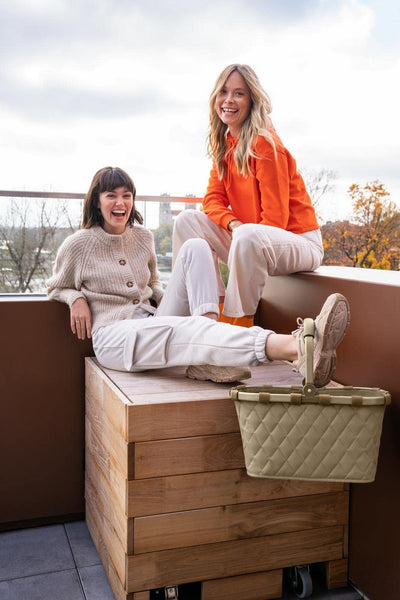 reisenthel carrybag frame rhombus olive – Stabiler Einkaufskorb mit viel Stauraum und praktischer Innentasche – Elegantes und wasserabweisendes Design