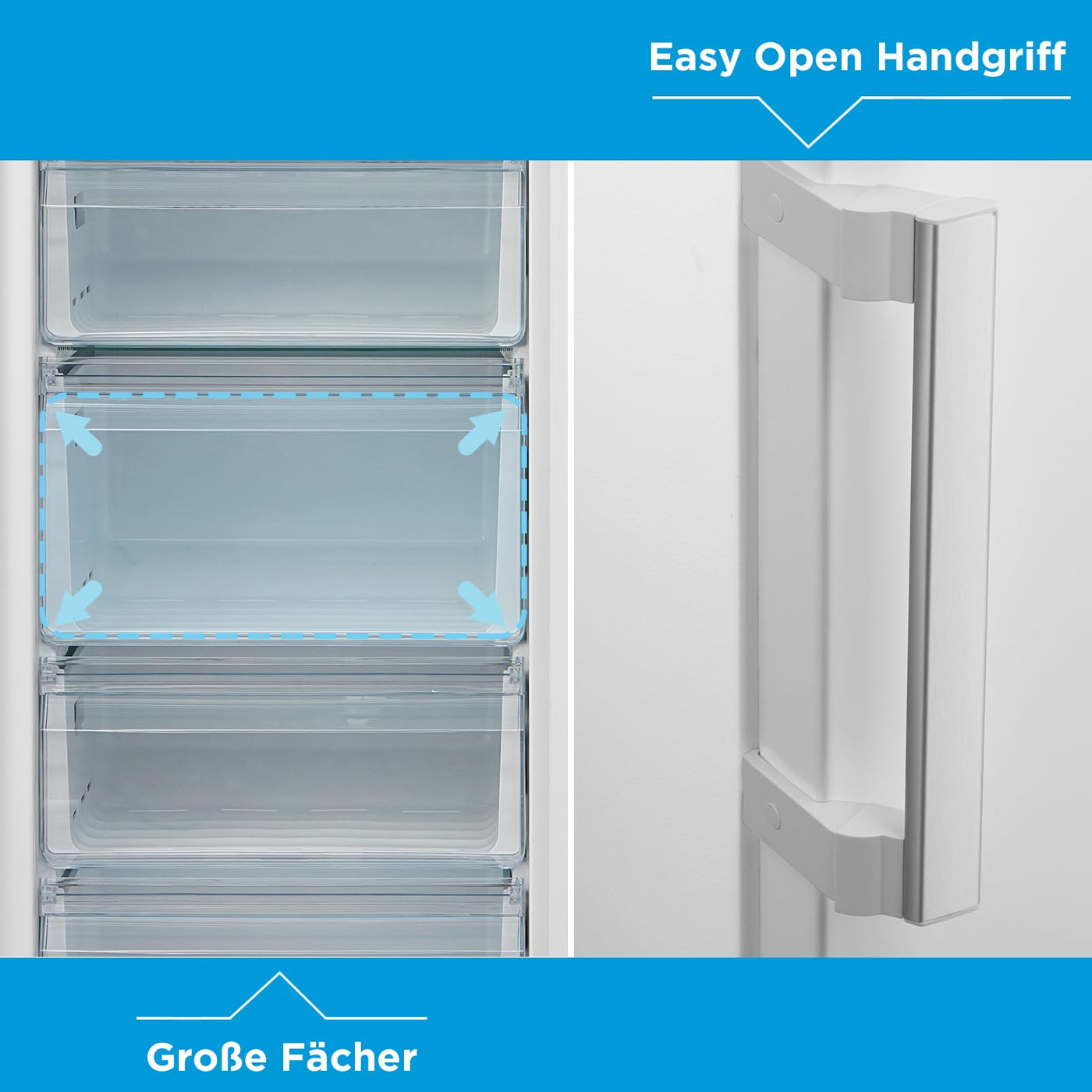 Midea MDRU333FZE01 Gefrierschrank/Kühlschrank/238L/172,2 cm hoch/NoFrost/Flexible Kühl- und Gefrierfunktion/Superkühl/Große Fächer/Zero Clearance/Easy Open Handgriff/Wechselbarer Türanschlag/Weiß