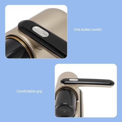 HURRISE Kabelloser Matratzenstaubsauger, Leistungsstarkes Doppelklopfen, Klopfmodus, Reinigungslicht, 2 Gänge, Geräuscharm, für den Heimgebrauch, ABS-Materialien, Champagnergold