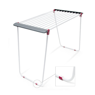 Relaxdays Trockenständer, ausziehbar, Eisen, Trockenlänge 18 m, Wäscheständer, HxBxT: ca. 91 x 199 x 63 cm, weiß