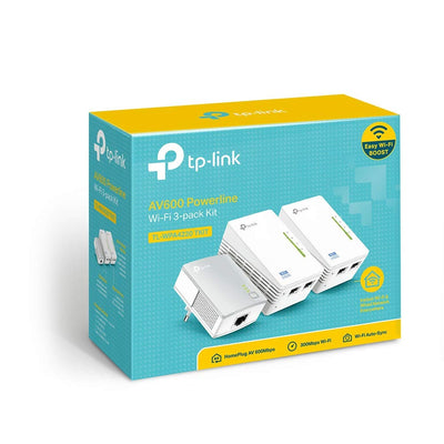 TP-Link WLAN Powerline Adapter Triple Set TL-WPA4220T KIT(600Mbit/s, WLAN 300Mbit/s, Wi-Fi Clone, Fast-Ethernet-LAN, Plug&Play, Kompatibel mit allen HomePlug AV/AV2 Powerline Adaptern)