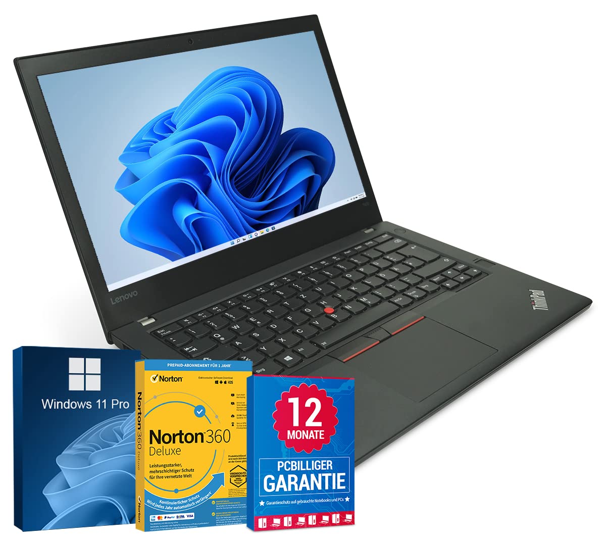 Lenovo ThinkPad T470 14 Zoll Full HD Laptop Intel Core i5-7300U@ bis zu 3,5 GHz 16 GB 512 GB SSD mit Windows 11 Pro & GRATIS Antiviren-Software inkl. 12 Monate Garantie (Generalüberholt)