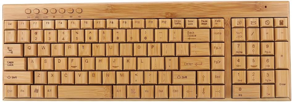 Komfortable kabellose Maus, Bambus-Bambus-Tastatur, ultradünnes Holz für Windows/Ios/Android