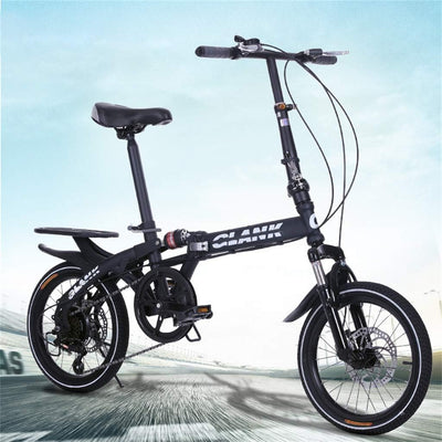 16-Zoll 6 Gang Klappräder, Travel Faltrad, Camping Klapprad mit Tragegriff, Faltfahrrad für Herren und Damen,Doppelscheibenbremse