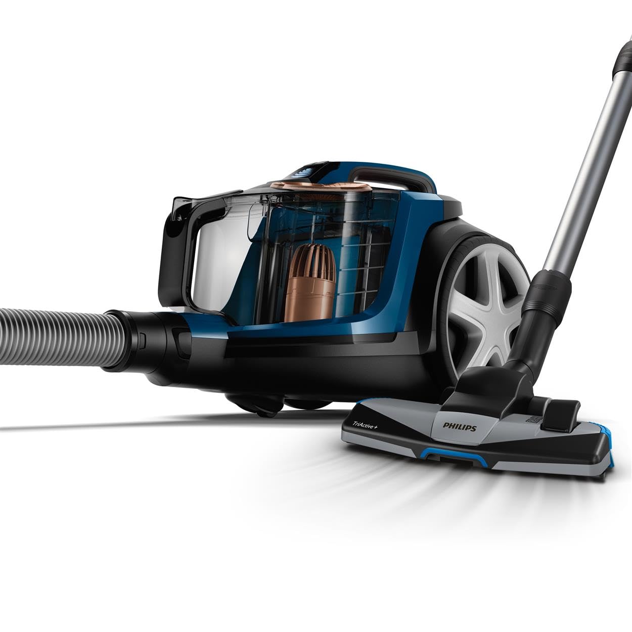 Philips PowerPro Expert Beutelloser Staubsauger – Kompakt, 900-W-Motor, PowerCyclone 8 Technologie für starke Saugleistung, Multi-Oberflächen-Reinigung, Allergy Lock, Super Turbo Bürste (FC9745/09)