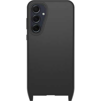 OtterBox React Lanyard Hülle für Samsung Galaxy A35 5G, schützende Hülle mit Verstellbarer und Abnehmbarer Handykette, Getestet nach Militärstandard, Schwarz - Keine Einzelhandelsverpackung