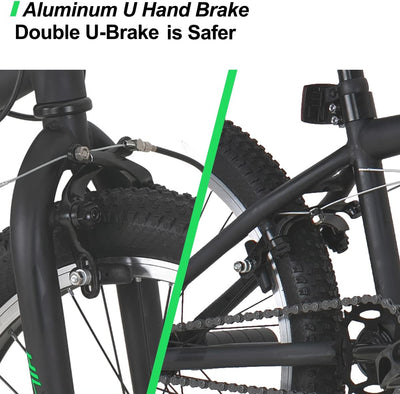 Hiland 20 Zoll BMX, 360° Rotor-System, Freestyle, 4 Stahl Pegs, Kettenschutz, Freilauf Schwarz kinderfahrrad