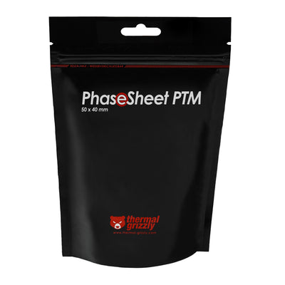 Thermal Grizzly - PhaseSheet PTM (50x40mm) - Hochleistungs-Wärmeleitpad mit Phasenwechselmaterial | Langlebig, Nicht elektrisch leitfähig | Für CPU, GPU & Elektronikkühlung