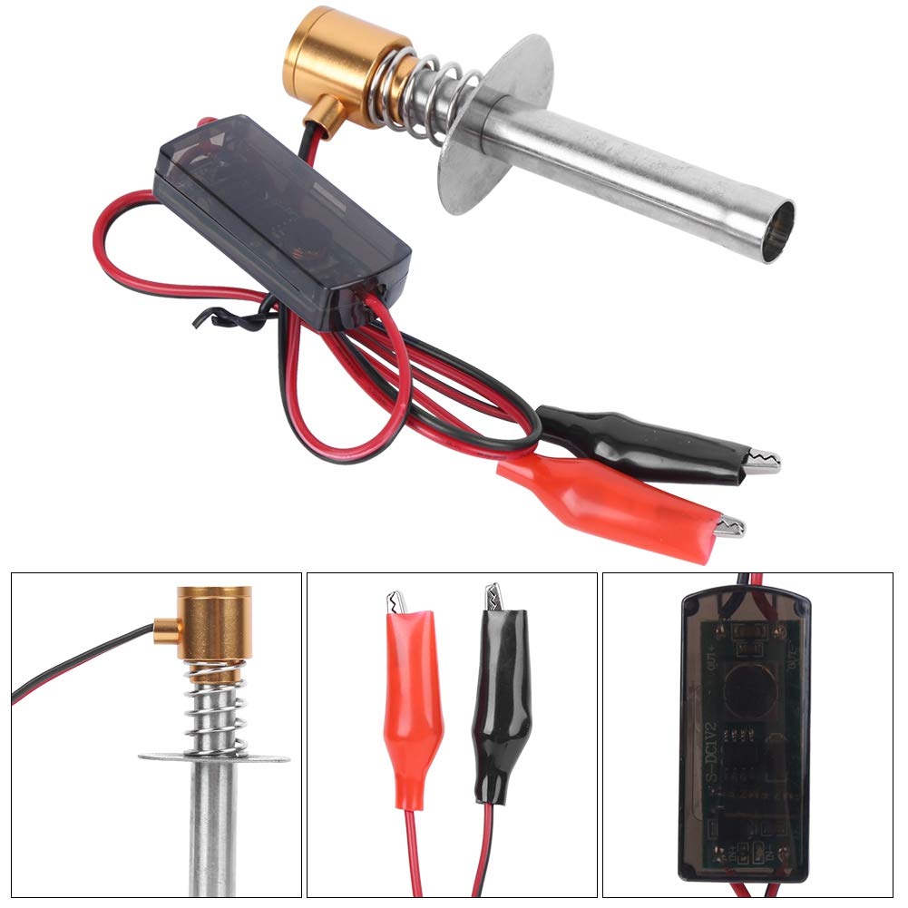 Elek. Glühkerzen Starter Set, für HSP 94122/94188 RC Auto, Metall RC Modell Benzin Auto Automatische Zündung Anlasser, Gold