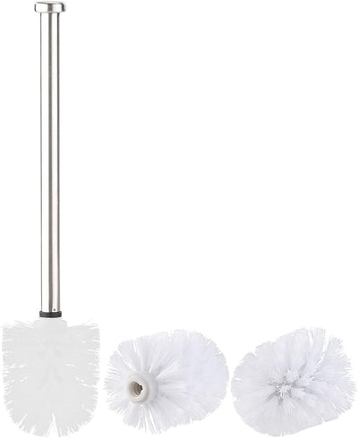 BadeStern Klobürste: WC-Bürste mit Edelstahl-Stiel und 3 Aufsätzen mit Ø 7 cm, weiß (Toilettenbürste 7 cm Durchmesser, WC Bürste 7 cm Durchmesser, Ersatzbürstenkopf)