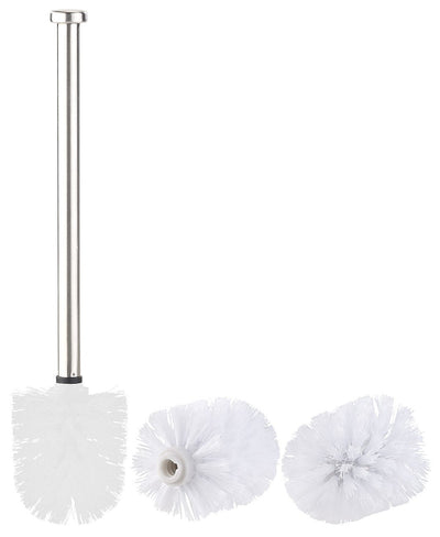 BadeStern Klobürste: WC-Bürste mit Edelstahl-Stiel und 3 Aufsätzen mit Ø 7 cm, weiß (Toilettenbürste 7 cm Durchmesser, WC Bürste 7 cm Durchmesser, Ersatzbürstenkopf)