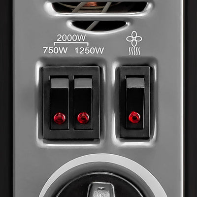 TROTEC Heizkörper elektro TCH 25 E – Heizleistung 750 W / 1250 W / 2000 W – Konvektor mobil, schwarz