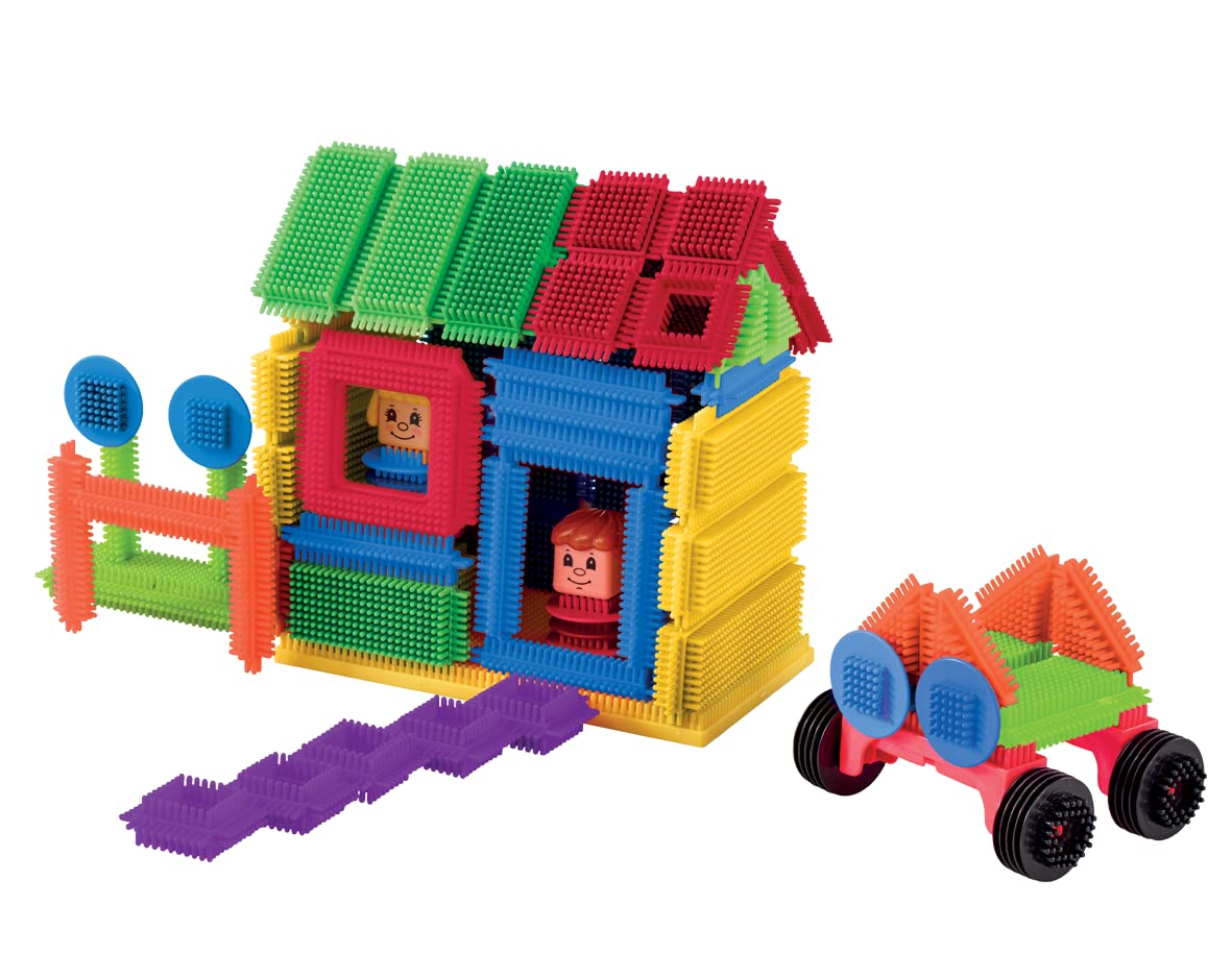 Stickle Bricks großer Baukasten, 84 Teile – Stimulieren Sie Fantasie und motorische Fähigkeiten mit vielseitigem Bauset, Robustes und sicheres Konstruktionsspielzeug für Kinder ab 3 Jahren