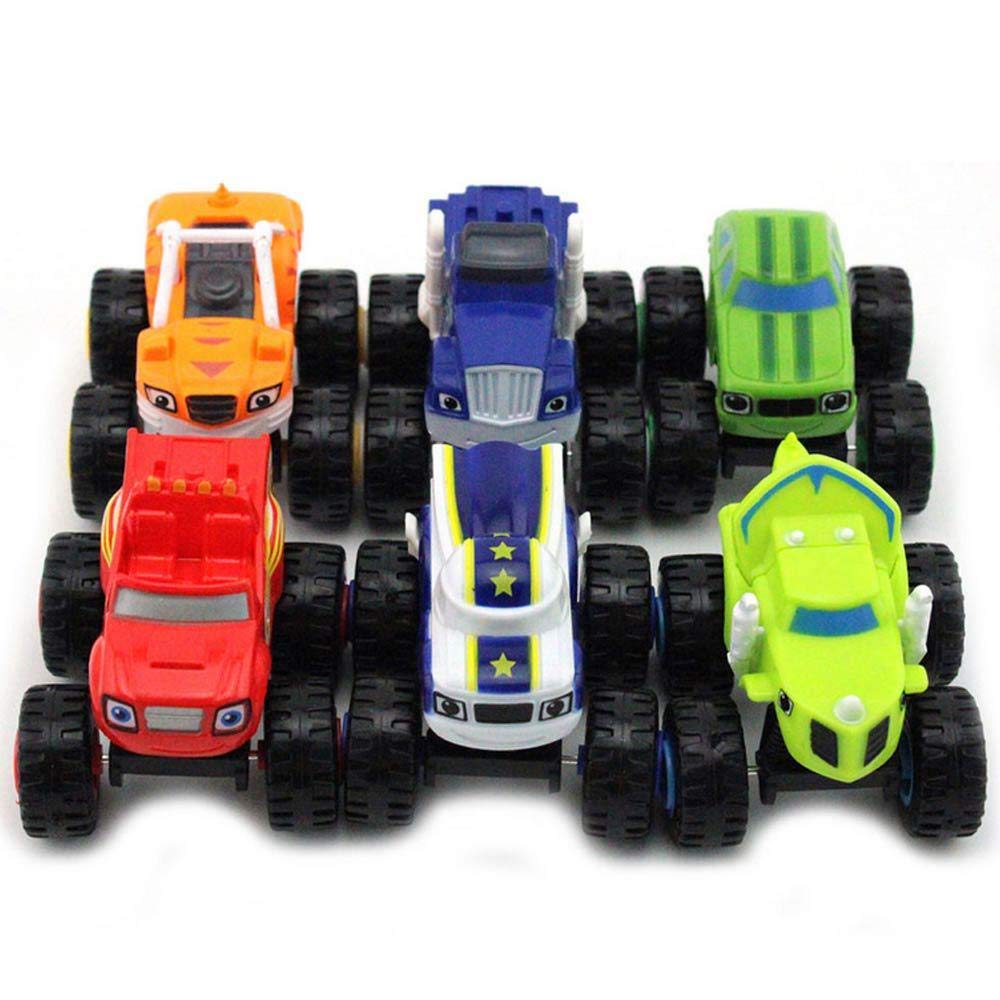 VI AI Nickelodeon Blaze & The Monster Machines - Monster Machines Spielzeug Roller Auto - Crusher Truck Fahrzeuge Spielzeug Geschenke für Kinder - 6 Stück